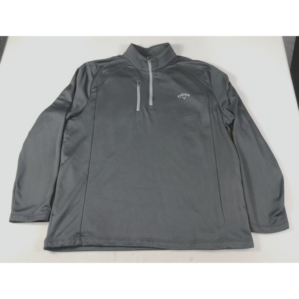 Callaway Pullover Mens 2XL Black 1/4 Zip Golf Long Sleeve Performance Layer